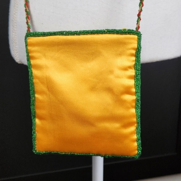 Vintage C Marie Style Glass Beaded Cross Body Christmas Purse - Picture 6 of 8